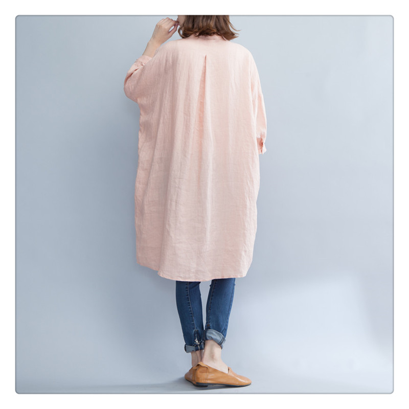 Đầm suông sơ mi cổ trụ 2 túi hộp, thời trang phong cách Hàn