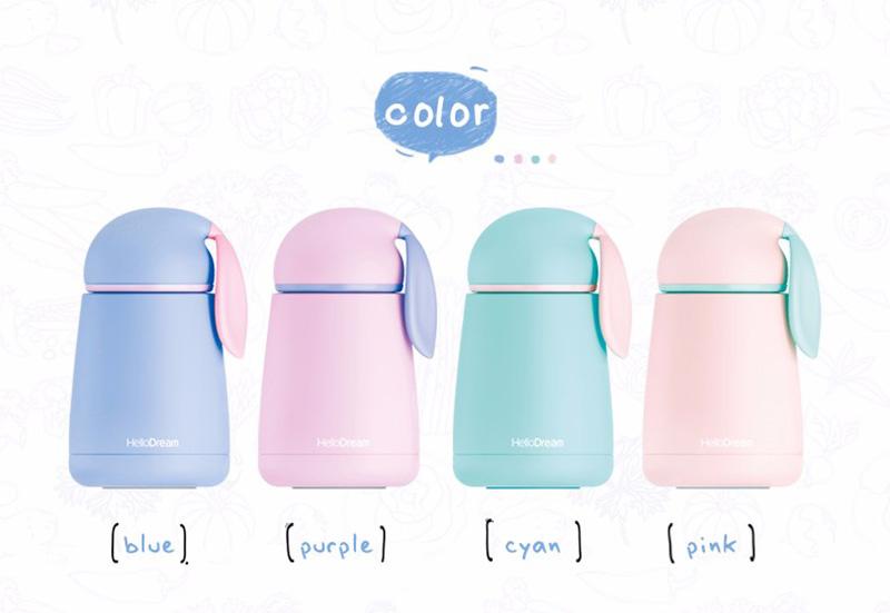300ml Cho Bé Thỏ Giữ Nhiệt Màu Thép không gỉ Máy Hút Chân Không cho Trẻ em Du Lịch Nhiệt Bình Sữa Cho Bé Cách Nhiệt Cốc Quà Tặng