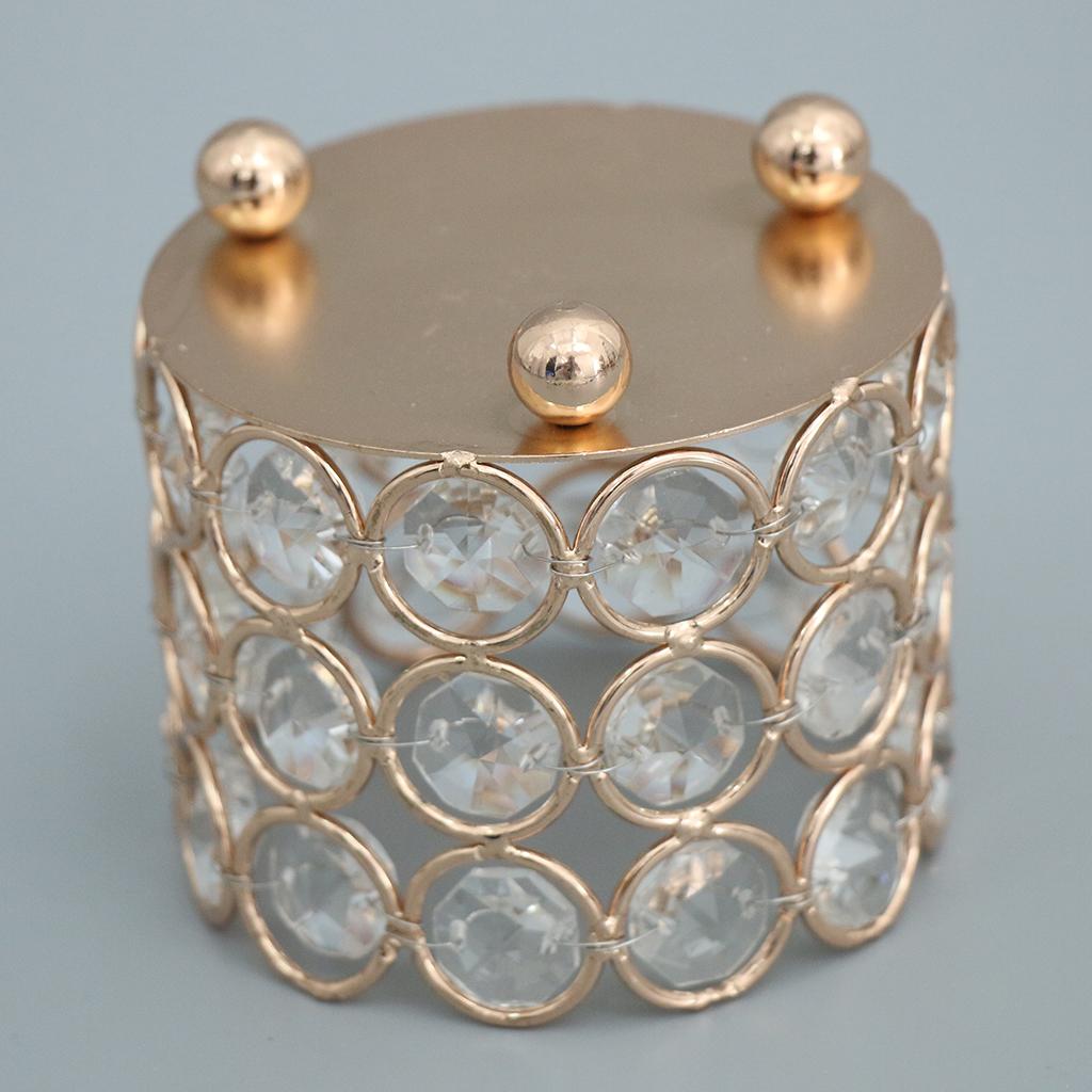 3pcs 3'' Crystal Beads Candle Holder Banquet Candlestick Table Centerpiece