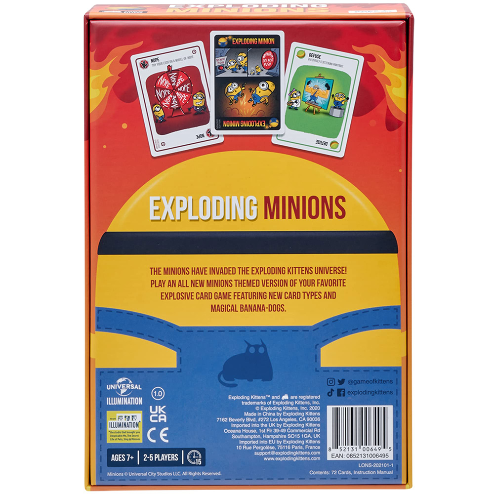 Bộ bài Board Game Exploding Minions phiên bản mèo nổ đặc biệt của Minions sáng tạo
