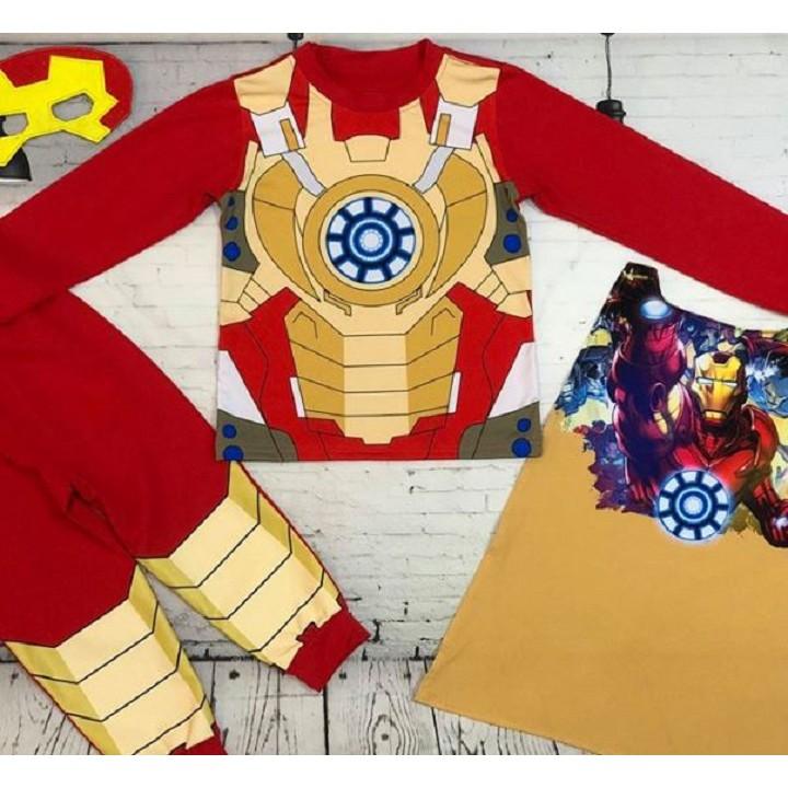 Quần áo người sắt Ironman 3D dài tay bé từ 12kg đến 45kg