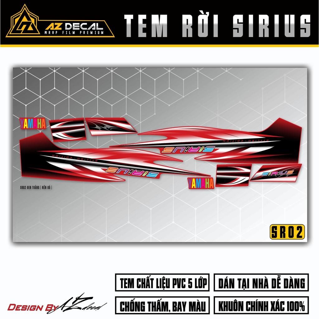 Tem Xe Sirius RC Chữ Đa Sắc | SR02 | Decal Dán Sirius Mọi Màu Xe Đỏ, Đen, Trắng, Xám