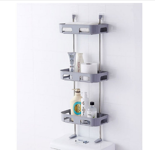 Kệ nhà tắm 3 tầng đa năng, Kệ để đồ nhà bếp, nhà vệ sinh toilet 3 ngăn dán tường, tiết kiệm không gian -GD543-KNT-3T