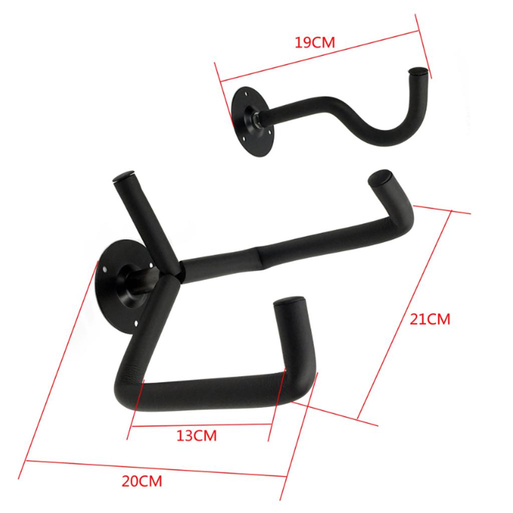 4x Metal Horizontal Guitar Bass Banjo Wall Hanger Stand Slatwall DIY Black