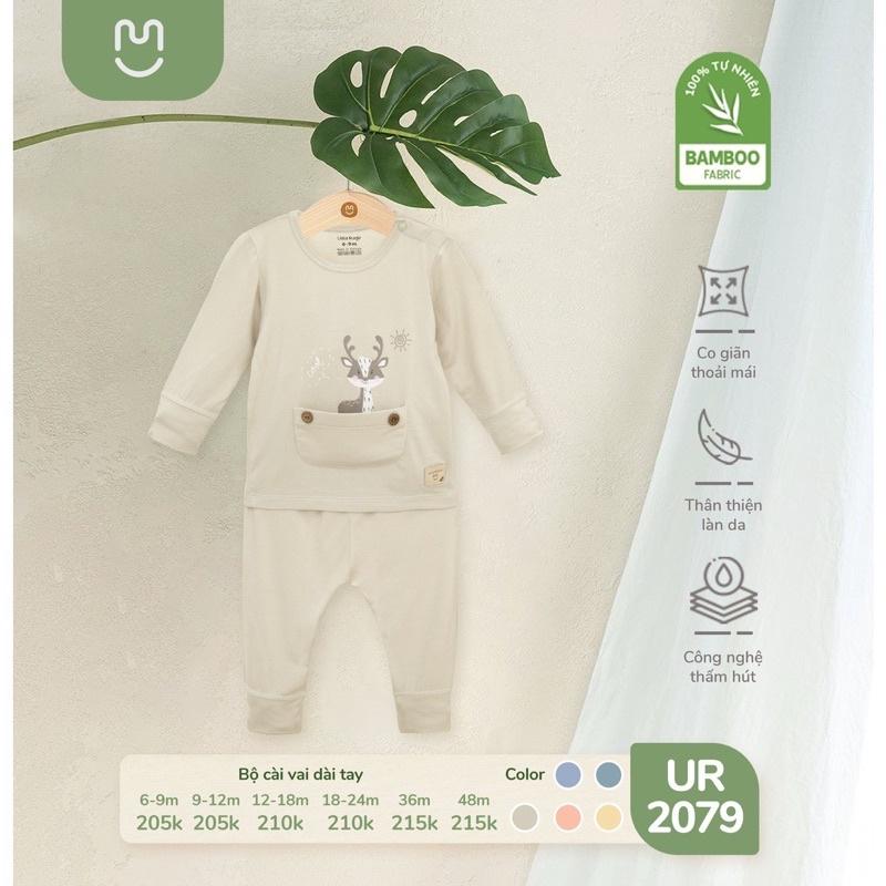 Bộ quần áo dài tay thu đông UalaRogo cho bé 6 tháng - 4 tuổi vải sợi tre Bamboo mềm mịn co giãn thấm hút bé trai, bé gái