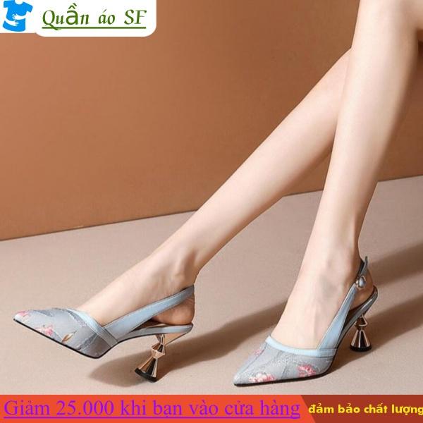 Closed Toe Chunky Heel Sandals Women's New Women's Shoes Pointed Toe Shallow Mouth Mid Heel Back Open Shoes All-Matching High Heels wXzD