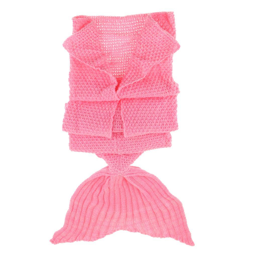 Kids Mermaid Tail Blanket Knitted Sleeping Handmade Blanket Bag