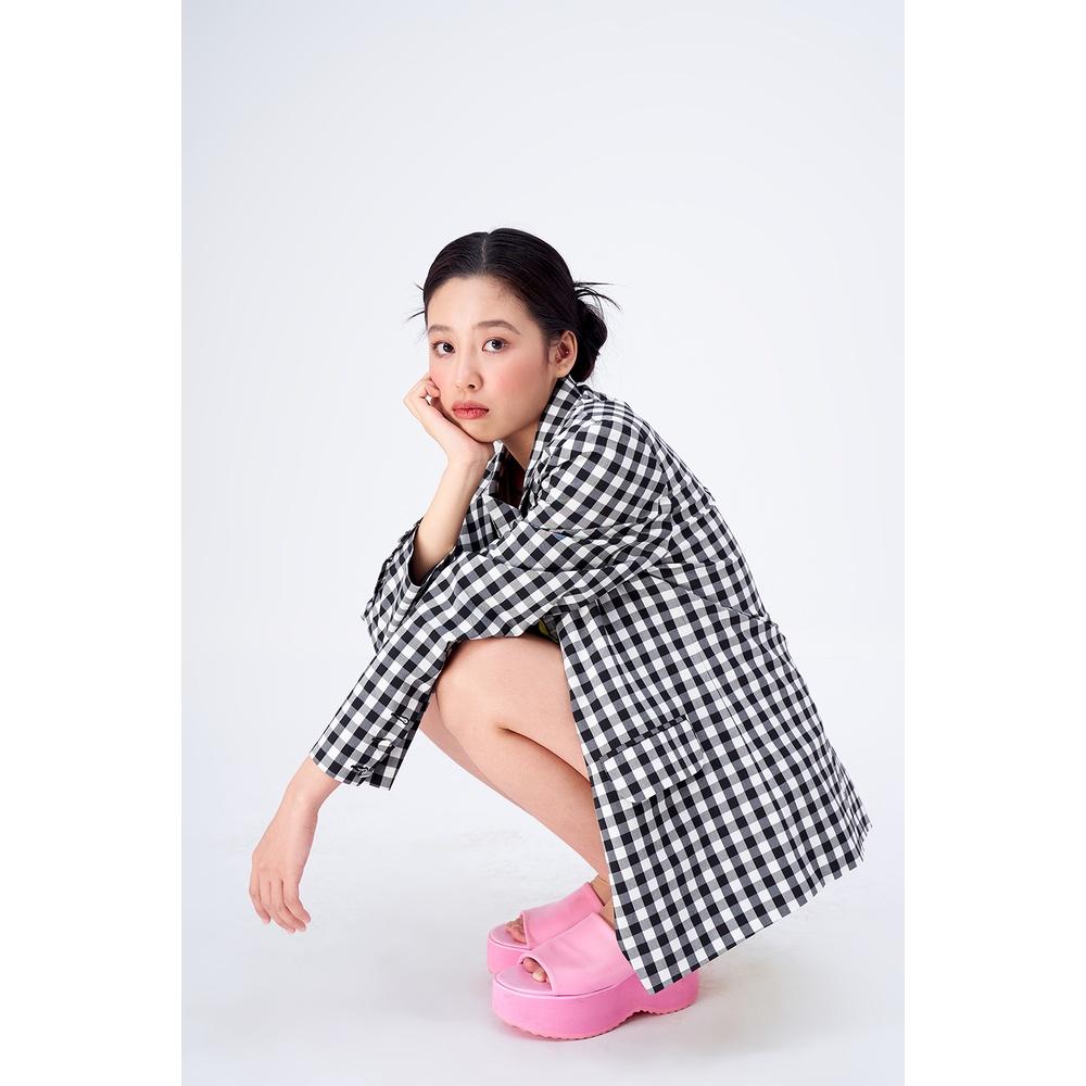 DOTTIE - Áo vest kẻ ô nữ đen T0457