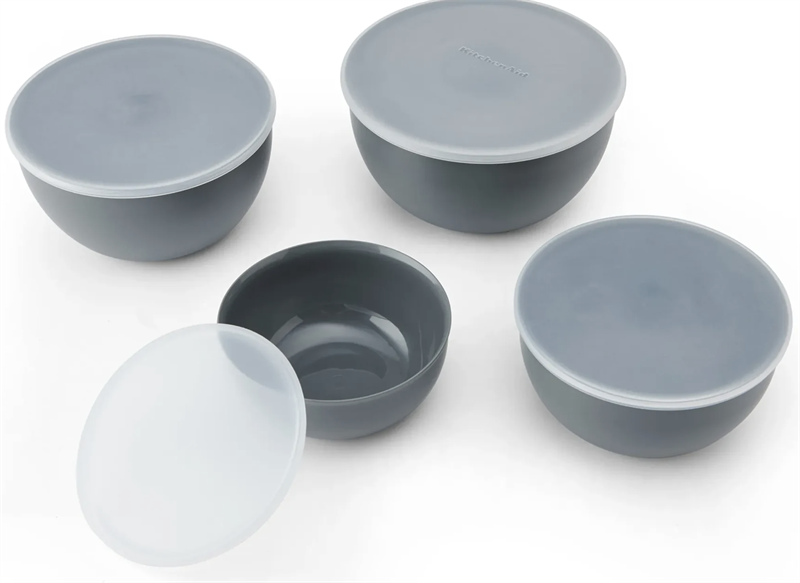 Set 4 âu trộn KitchenAid KQG176OSCGG kèm nắp đậy màu xám than hàng chính hãng