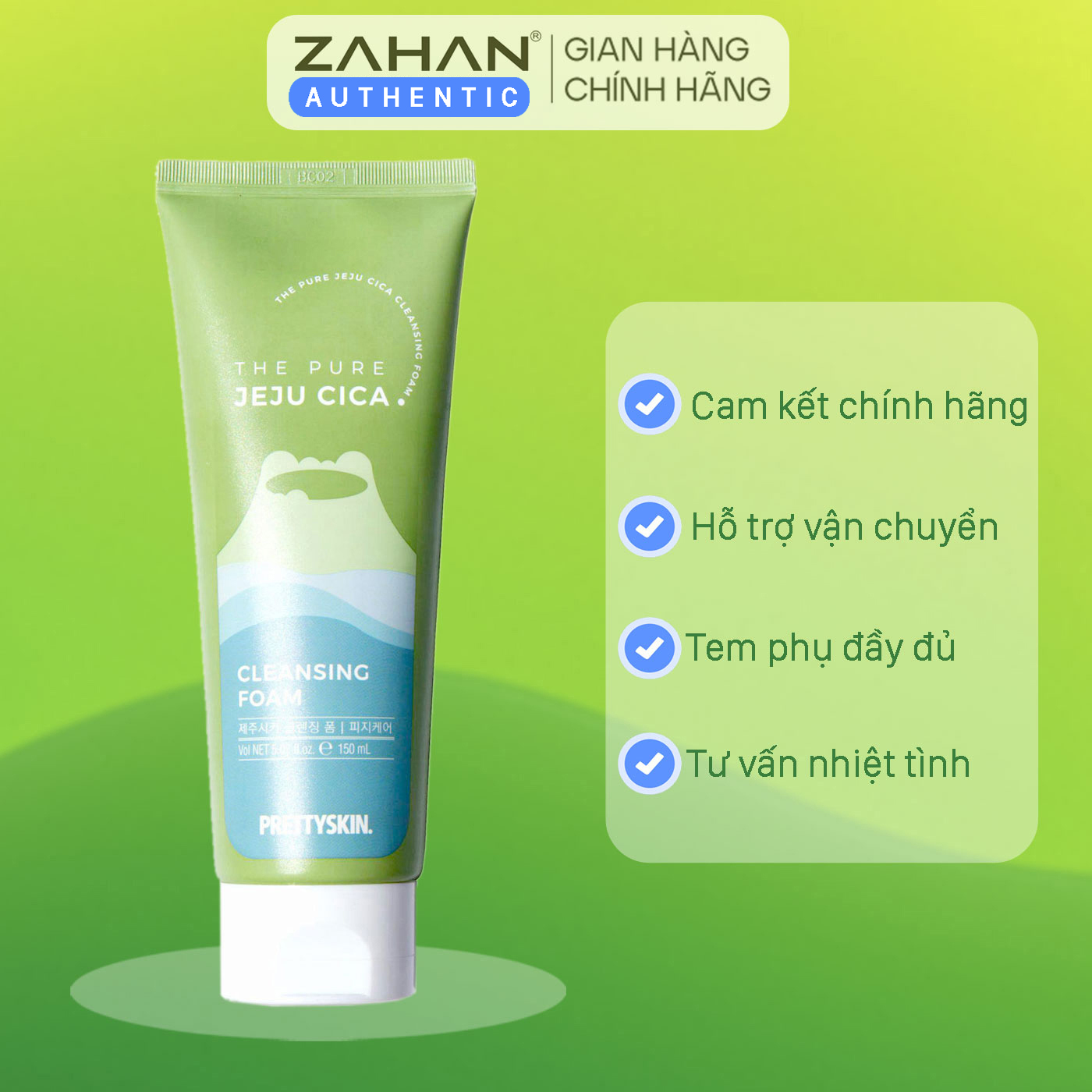 Sữa Rửa Mặt Rau Má Jeju Cica Prettyskin