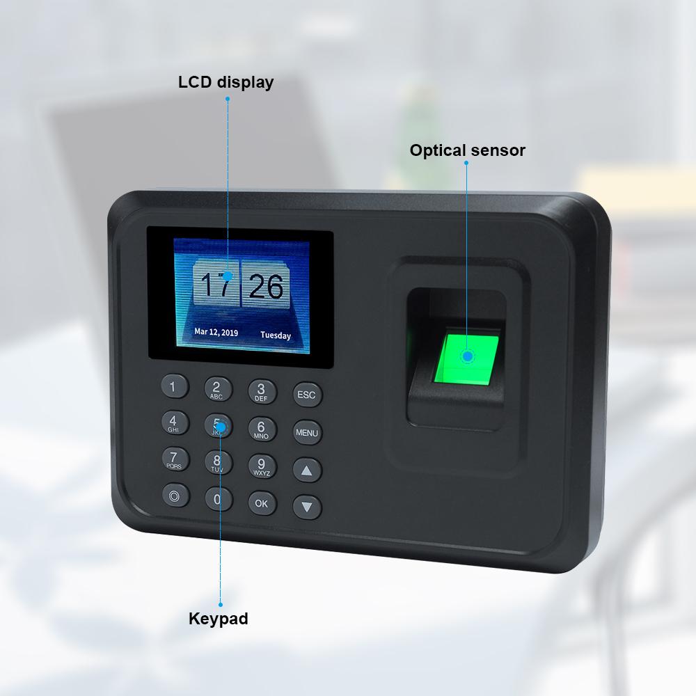 Sinh trắc học thông minh Dấu vân tay Mật khẩu Máy chấm công Nhân viên Đăng ký Ghi âm 2.4 inch Màn hình LCD TFT DC - Trắng - Đầu cắm EU
