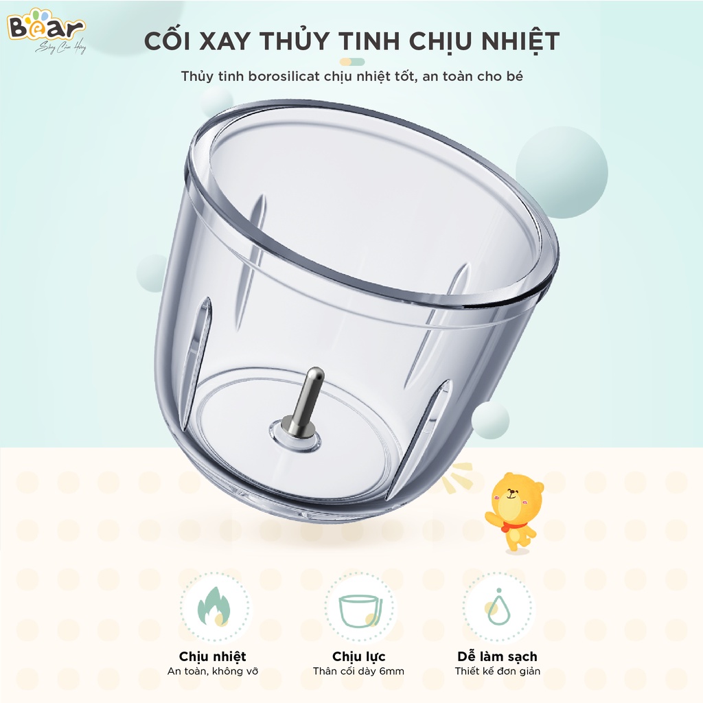 Máy xay ăn dặm 0,6L Bear Xay đa năng, tiện dụng cho bé GR-B06V1. Hàng chính hãng