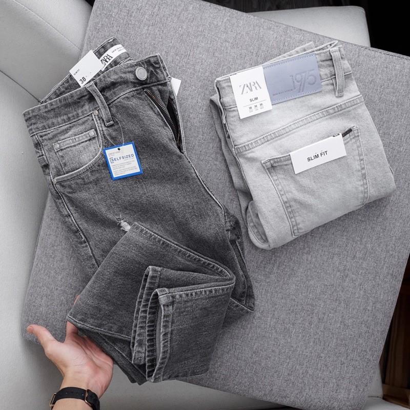 Quần Jean nam cao cấp 02 màu thời trang ống ôm jean co giản hàng cao cấp xuất xịn