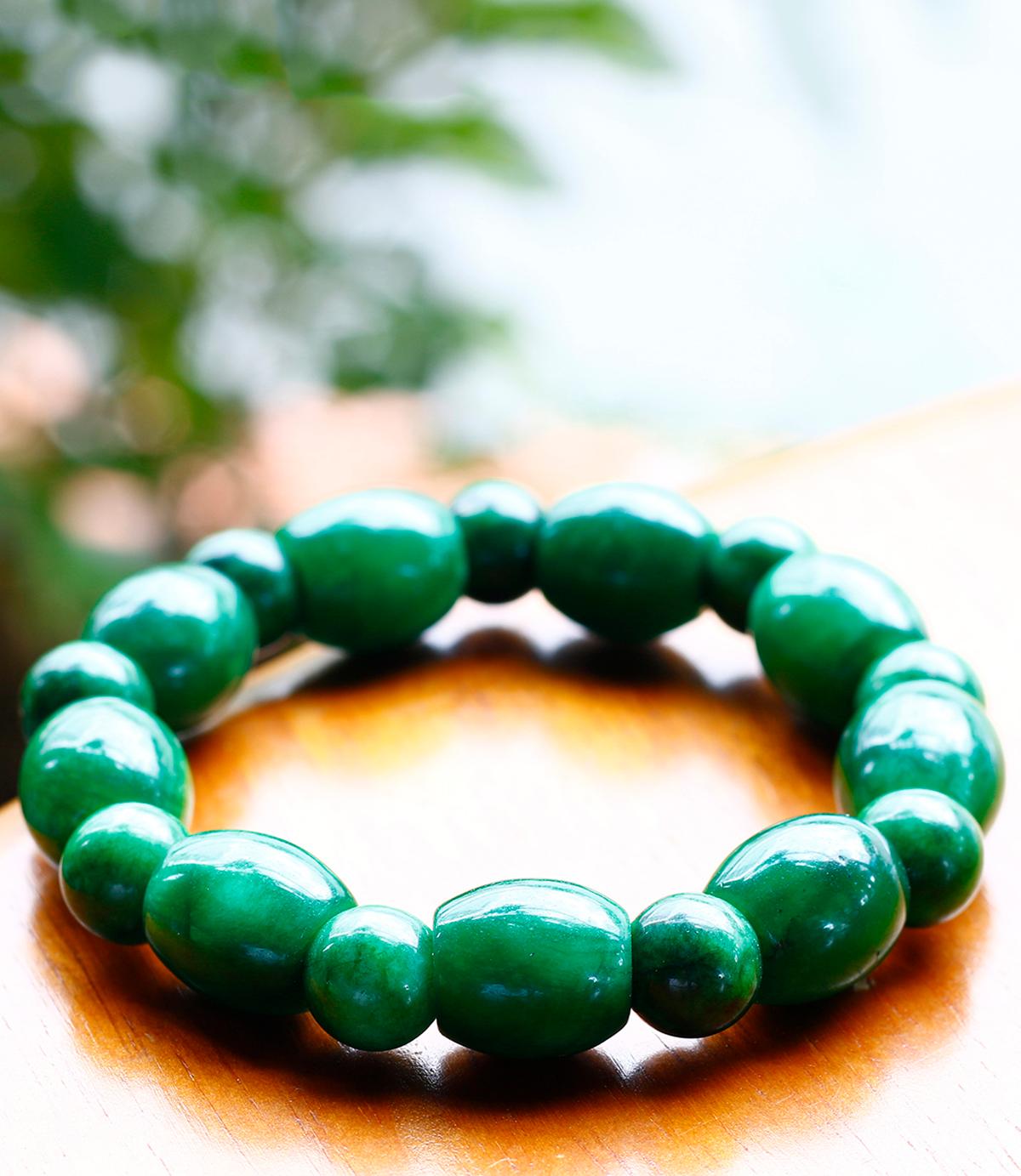 Vòng lu thống cẩm thạch sơn thủy size hạt 12mm mệnh hỏa , mộc - Ngọc Quý Gemstones