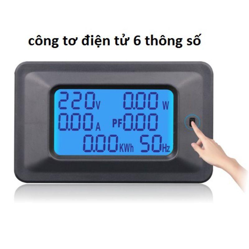 Công tơ điện tử,Thiết bị đo công suất 100A, đồng hồ điện tử hiển thị 6 thông số