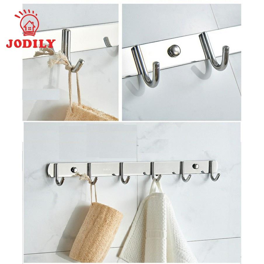 Thanh Treo Quần Áo Inox 304 Dán Tường Sử Dụn g Keo Siêu Dính - 6 Móc