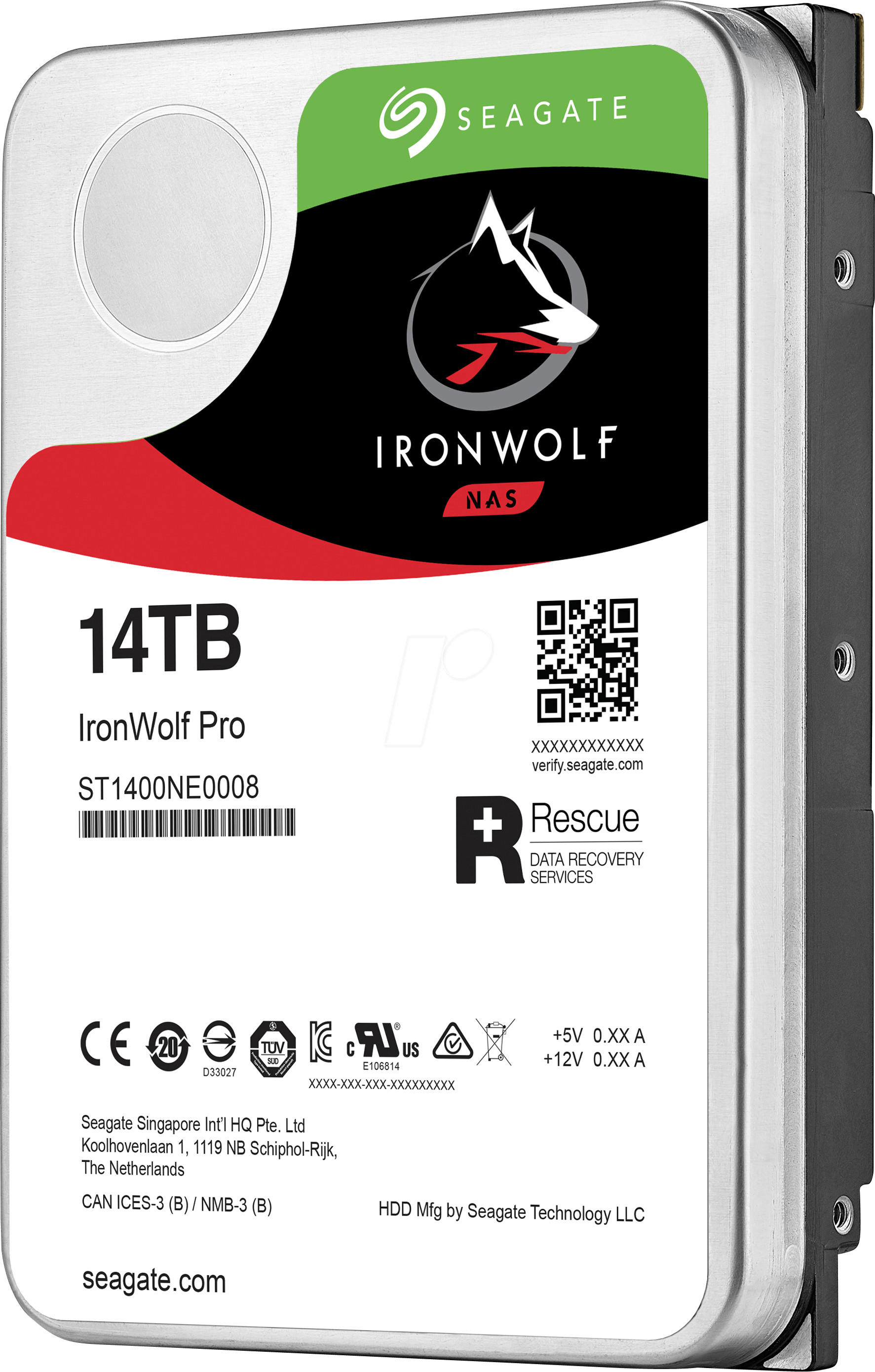 Ổ Cứng HDD NAS Storage Seagate IronWolf Pro 14TB/256MB/3.5 7200RPM - ST14000NE0008 - Hàng Chính Hãng