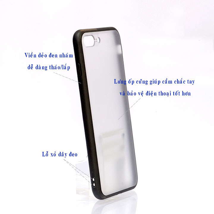 Ốp lưng điện thoại TPU viền đen đáy mờ cho iPhoneXS