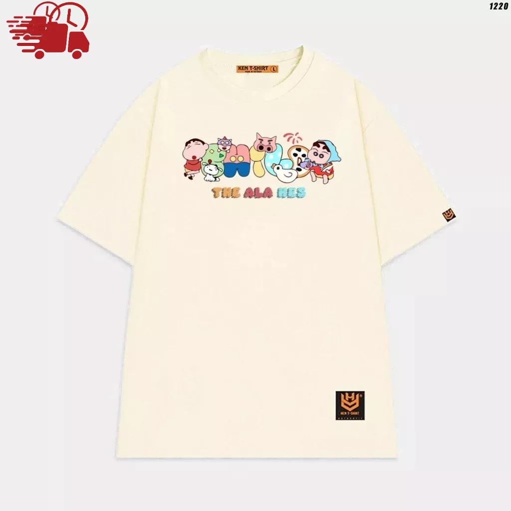 Áo thun tay lỡ nam nữ áo phông trơn unisex in hình cậu bé bút chì Shin Chan vui nhộn