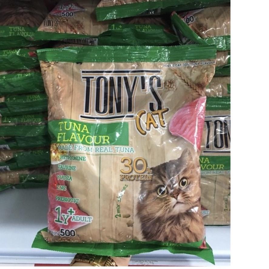 Thức ăn cho mèo dạng hạt Tony Cat túi 500g