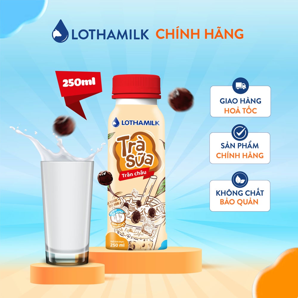 Trà sữa thanh trùng Lothamilk chai 250ml