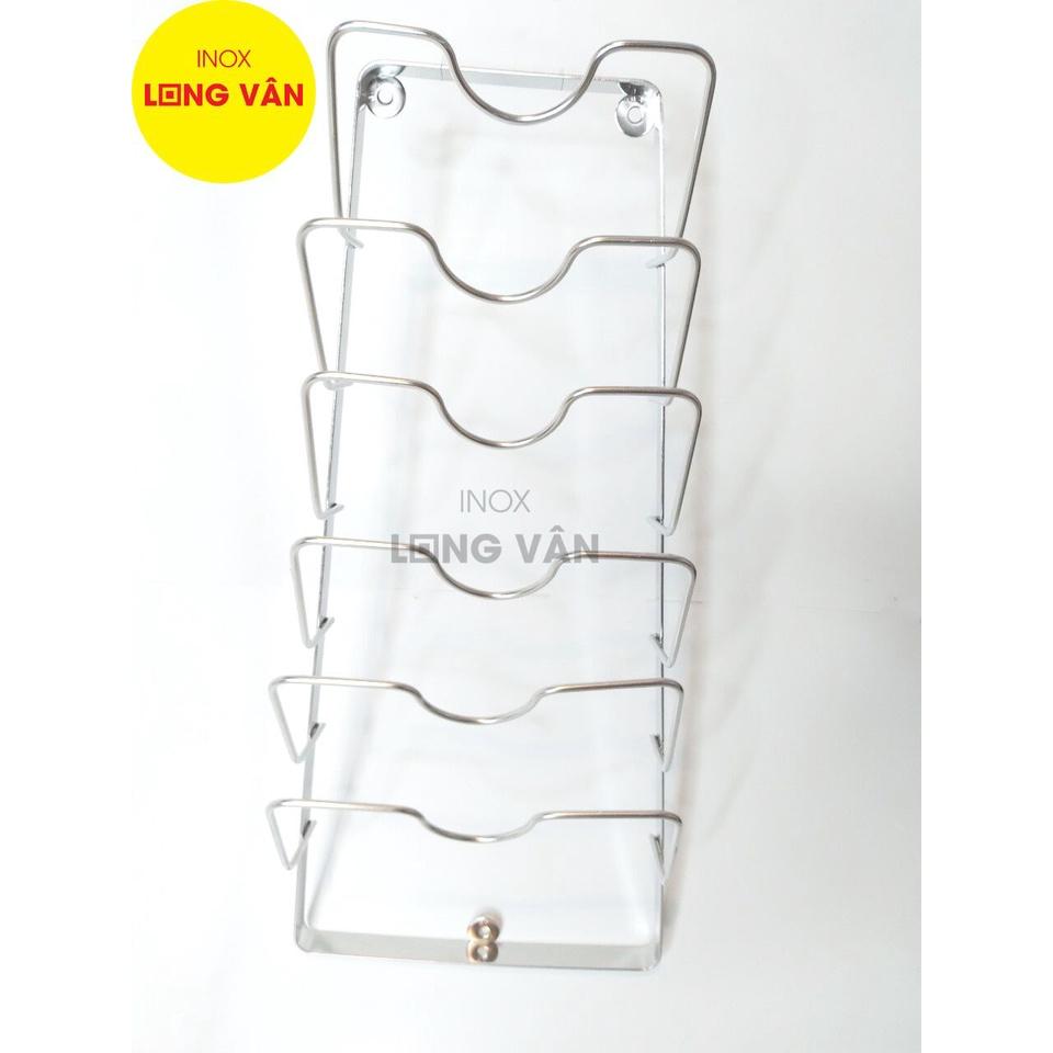 Treo máng nắp nồi vung INOX 304 cao cấp (loại 6 nắp, 9 nắp)