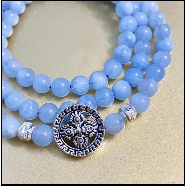 Vòng Đeo Tay Đá Aquamarine Kết Hợp Phụ Kiện Bao Đẹp
