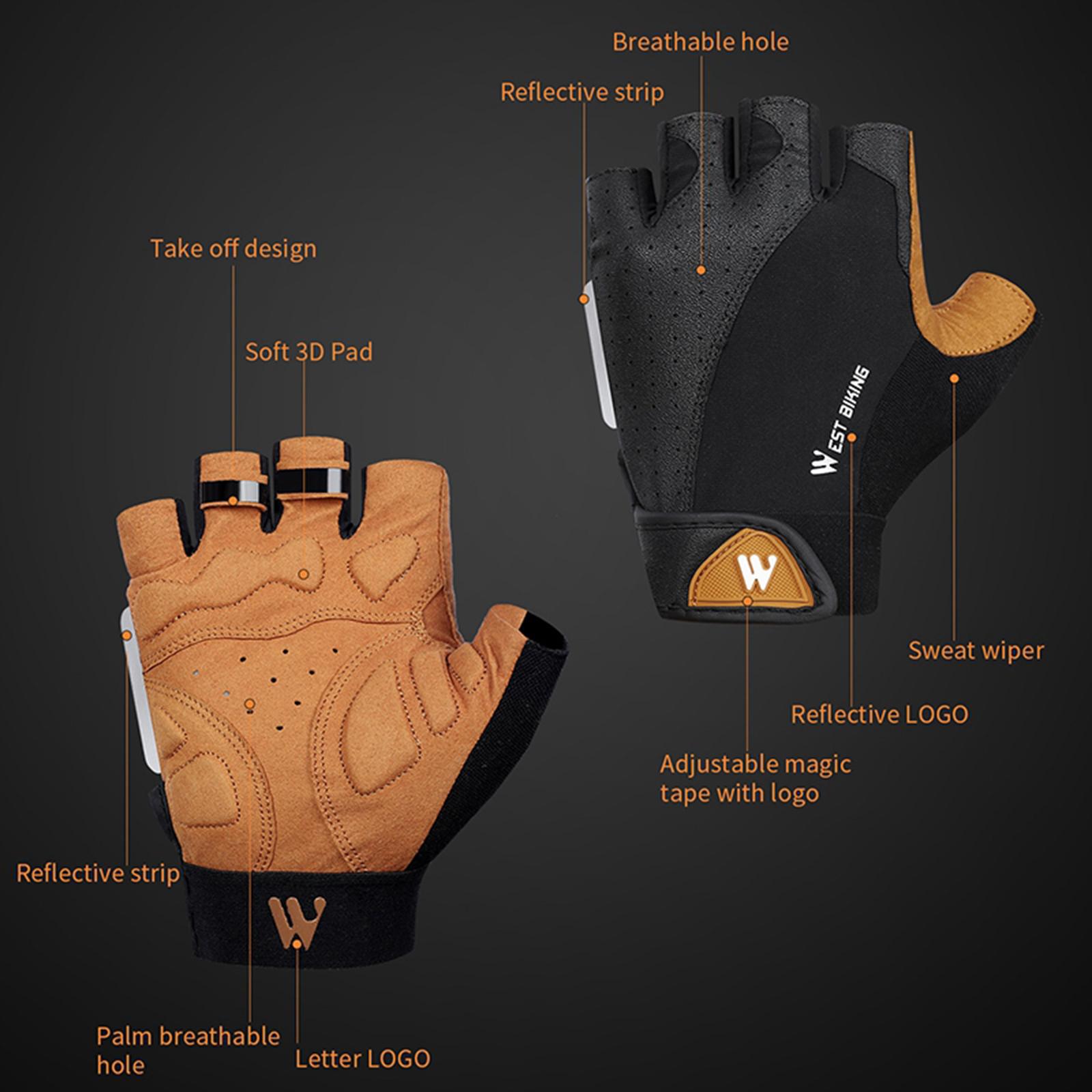 Sports Cycling Gloves Bike Half Finger Gloves 16.7x9.2cm