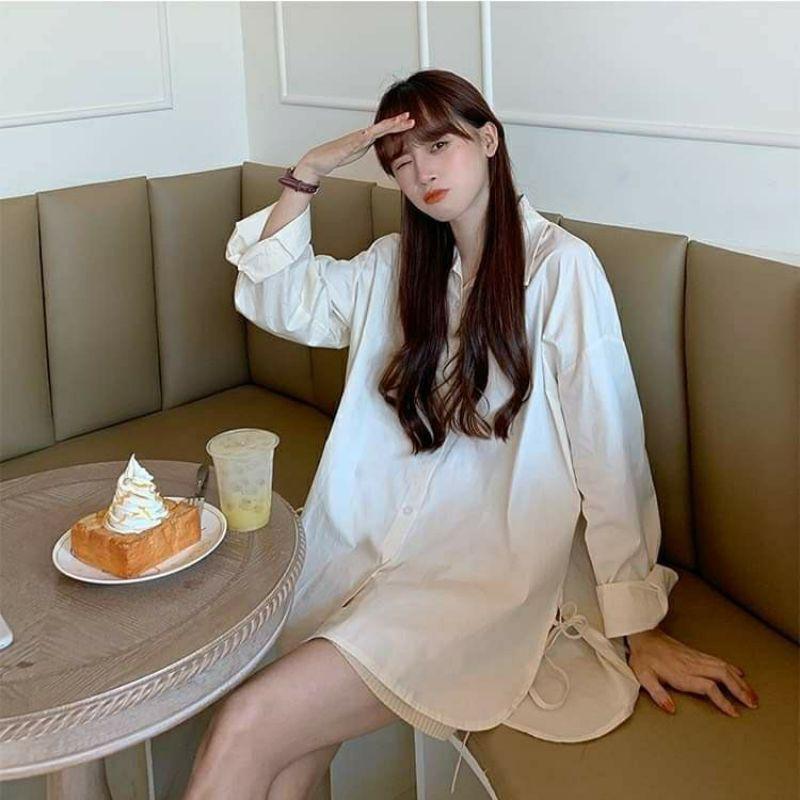 Sơ mi lệch tà ulzzang xinh xắn