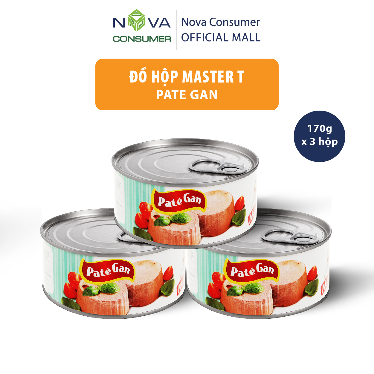 [Combo 3 hộp] Đồ hộp Master T Pate Gan 170g x 3 hộp