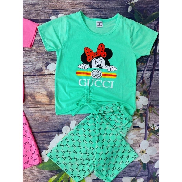 Bộ Thun Bé Gái Size 9,5-21,5Kg,10 Tháng -&gt; 5,5 Tuổi In Mickey, Áo Quần Thun Bé Gái Dễ Thương