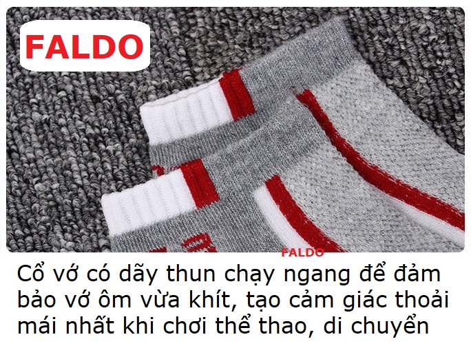 Combo 5 Đôi Tất Vớ Phong Cách Thể Thao, Thoáng Khí, Siêu Mềm Mịn, Chống Hôi Chân, Thương Hiệu FALDO