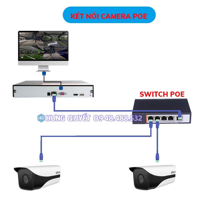 Bộ KIT Poe 4 cam 8 cam Poe Dahua 2108 Dahua 1230 2Mp cài đặt sẵn cắm là chạy dễ dàng lắp đặt - 4 Cam