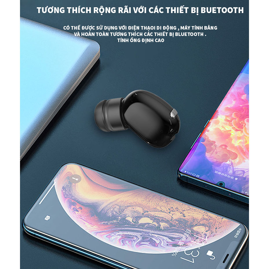 Tai nghe Bluetooth Hitoor XT-5 TWS dual-pass 5.0 stereo thể thao tai nghe không dây tai nghe đơn siêu nhỏ - HÀNG NHẬP KHẨU