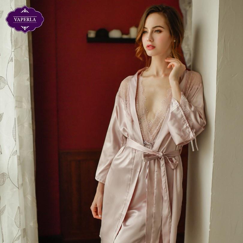 Áo Choàng Ngủ Lụa Satin Cao Cấp 100%. Dùng Trong Khách Sạn, Nhà Nghỉ, Spa, Đi Biển, Đi Ngủ