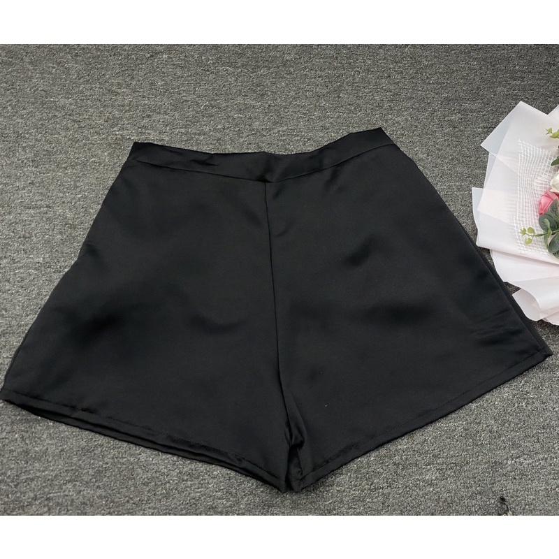 Quần Short Ngắn Vải Tapta Lưng Thun Khoá Sườn 2 Màu Dễ Phối Hợp
