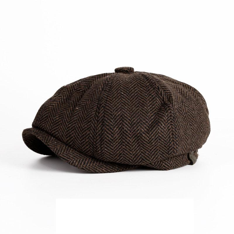 Unisex Thu Đông Newsboy Mũ Lưỡi Trai Nam Nữ Ấm Áp Tweed Hình Bát Giác Mũ Dành Cho Nam Thám Tử Nón Retro Dẹt Mũ Chapeau