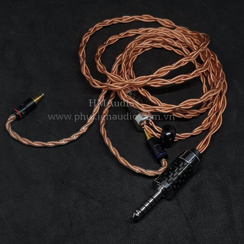 Dây tai nghe đồng OFC 1.2mm tết 4 - Connector IE40 Pro