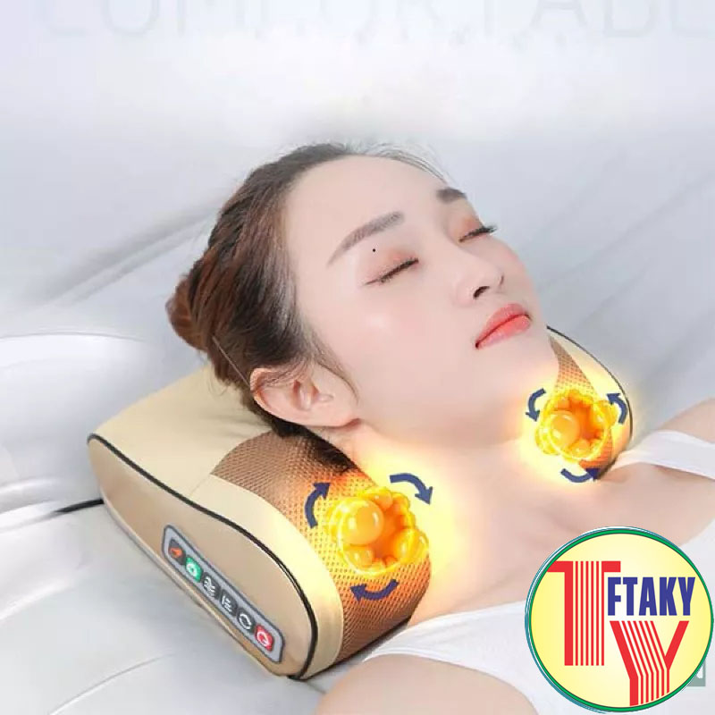 Máy Massage cao cấp Giảm Nhức Mỏi  Gối massage hồng ngoại trị liệu 16 bi