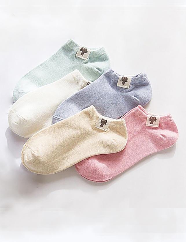 Bộ 05 đôi Tất nữ ngắn cổ tag mèo