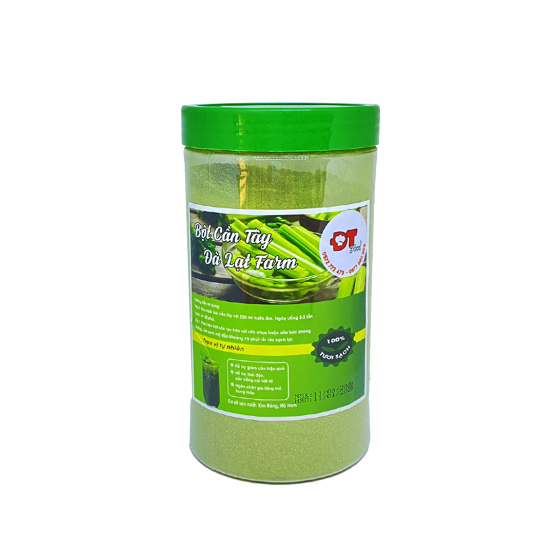 Bột Cần Tây Sấy Lạnh Đà Lạt Farm DTFood 500g | Giảm cân an toàn, giải độc, ngừa ung thư, đắp mặt nạ chăm sóc da