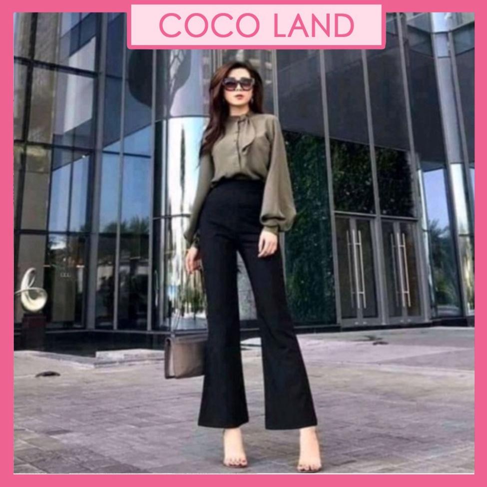 Quần ống loe cạp cao sang chảnh chất tuyết mưa Quần tây công sở ống loe vải đẹp cao cấp coco land, chất xịn giá tốt
