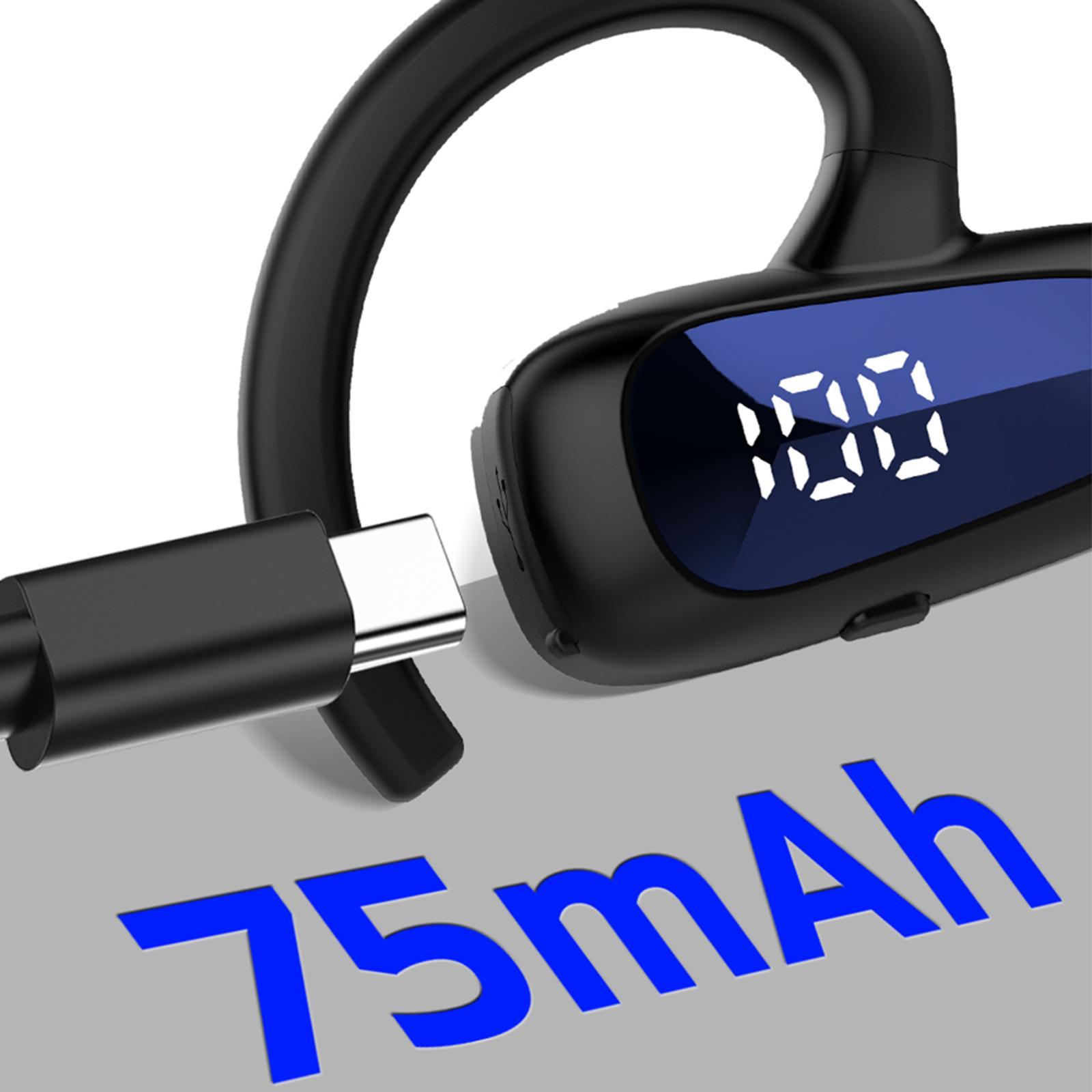 Wireless Headset LED Display Calling Sweatproof HiFi for Office Sports