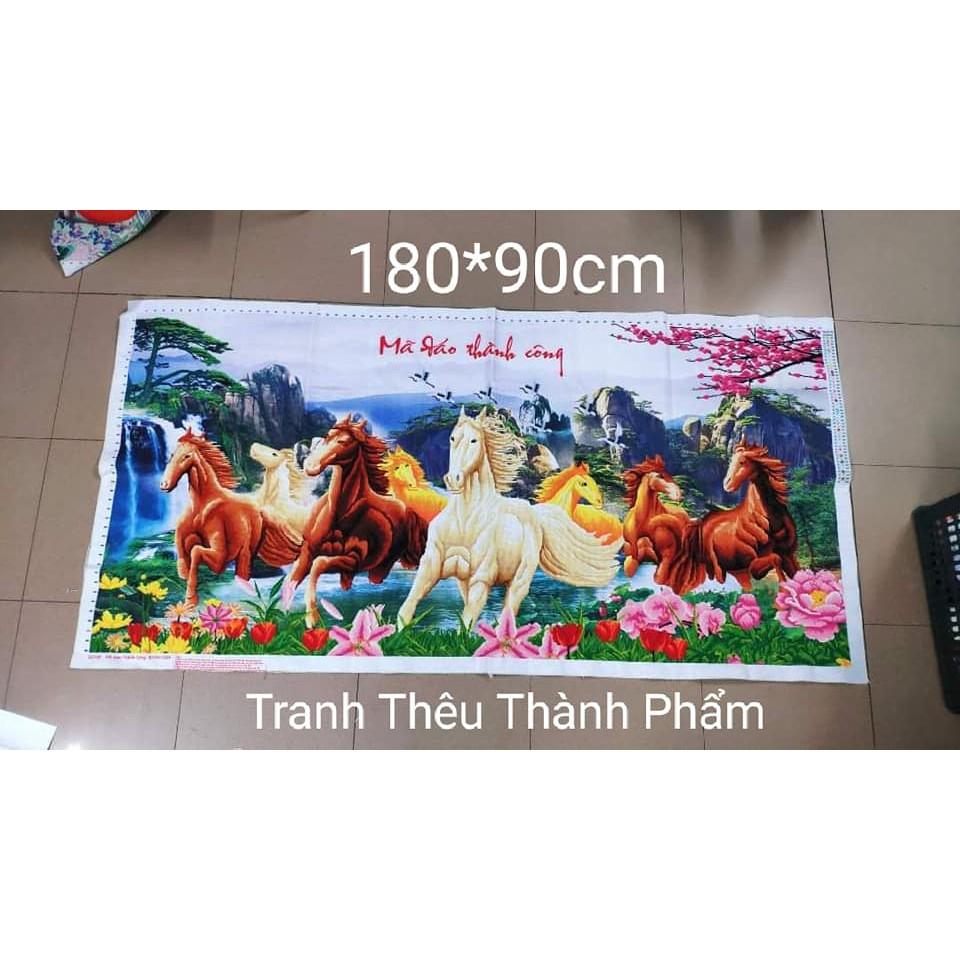 Tranh thêu thành phẩm mã đáo thành công 1m80*90