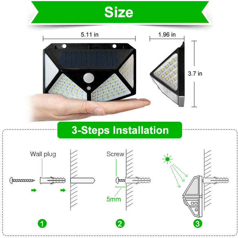 Đèn năng lượng mặt trời 100 LED SIÊU SÁNG pin tách rời