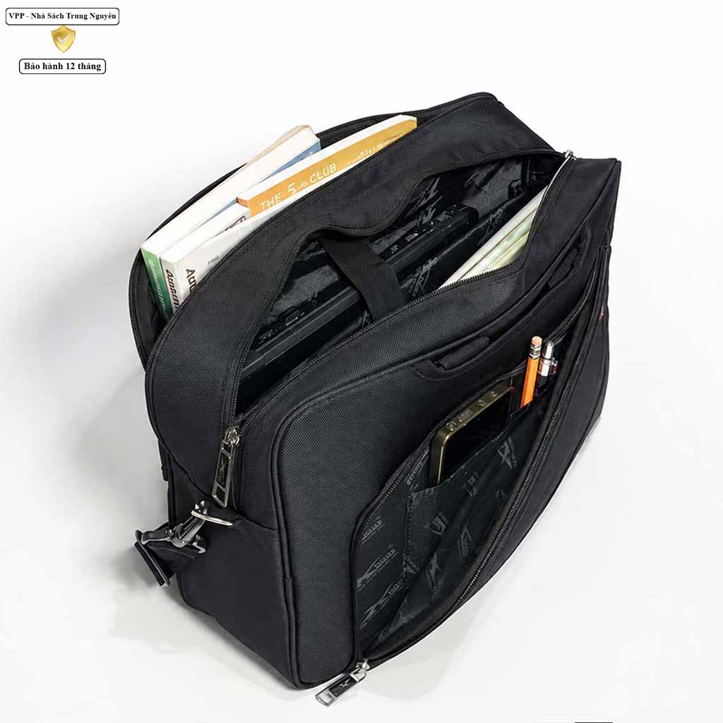 Cặp Laptop Công Sở Nam Xbags Mutil Class Pro Thiết Kế Đen Phối Chỉ Đỏ Trẻ Trung Lịch Sự - XB4103