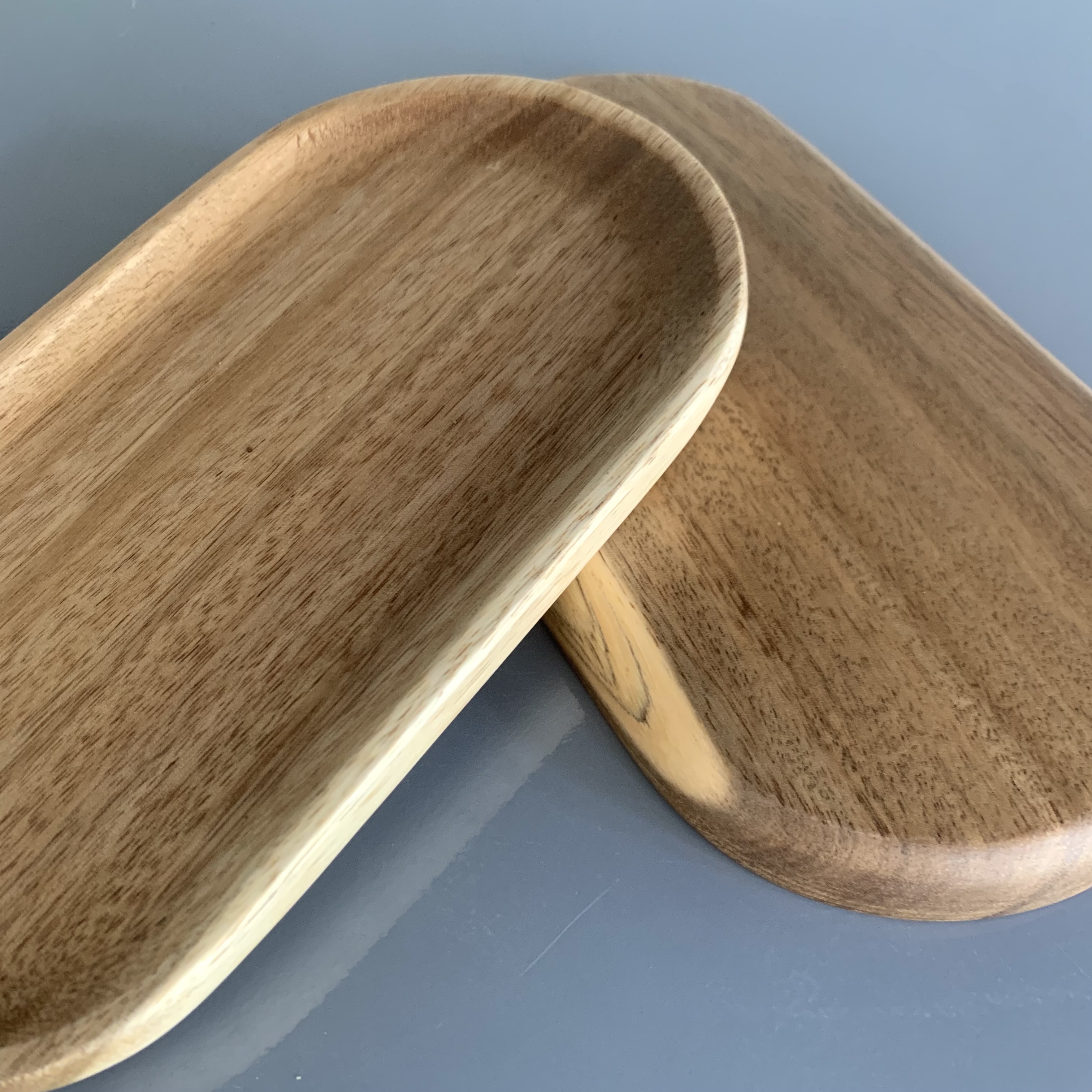 Khay Gỗ, Đĩa Gỗ Keo Nguyên Khối Oval 22x12cm Đựng Cốc uống Trà, Bánh, Hoa Quả Vitrapro
