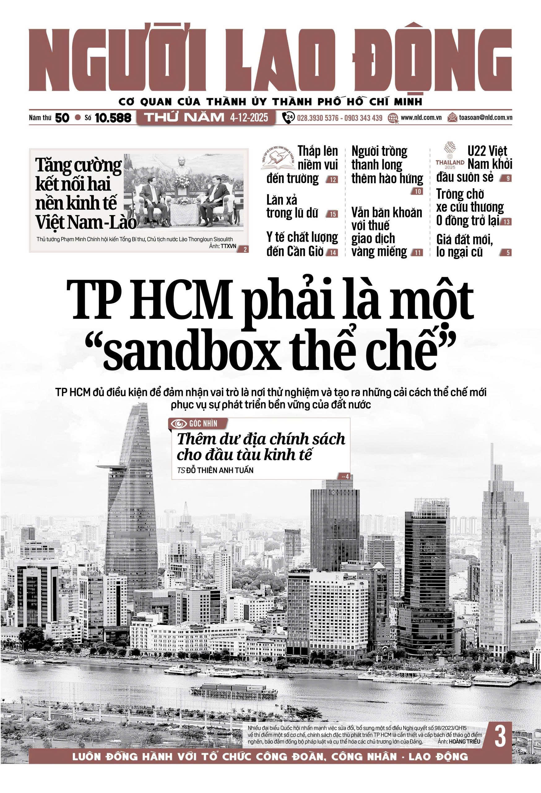 Nhật báo Người Lao Động từ ngày 01-12-2025 đến 07-12-2025