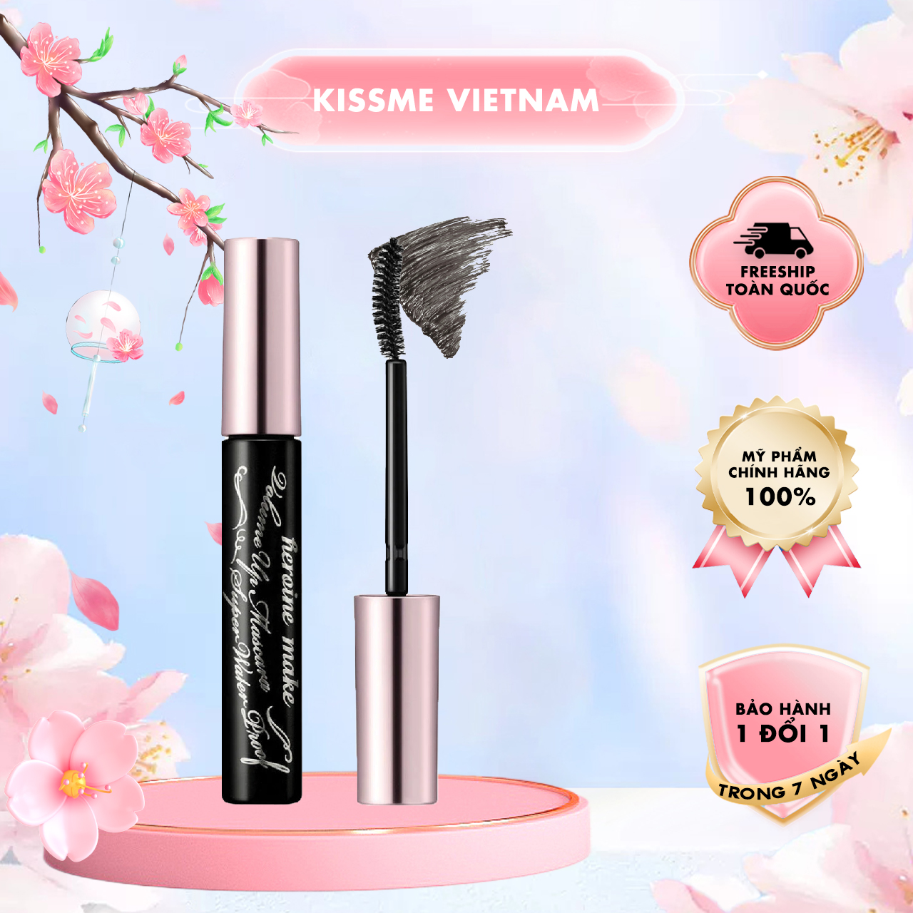 Mascara Kissme Heroine Make Chuốt Mi Dày Và Rậm Lông Mi Chống Trôi (Không Vỏ Hộp)