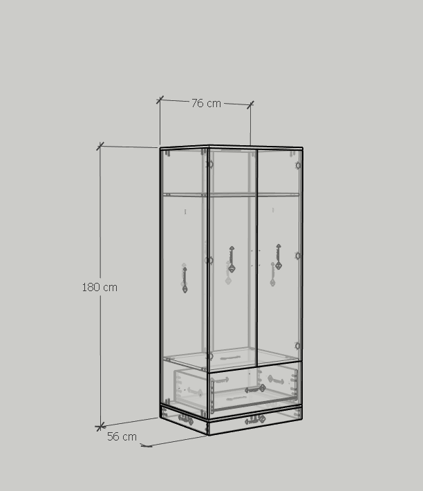 [Happy Home Furniture] SALY , Tủ treo quần áo tiện dụng,  76cm x 56cm x 180cm ( DxRxC), TCM_009